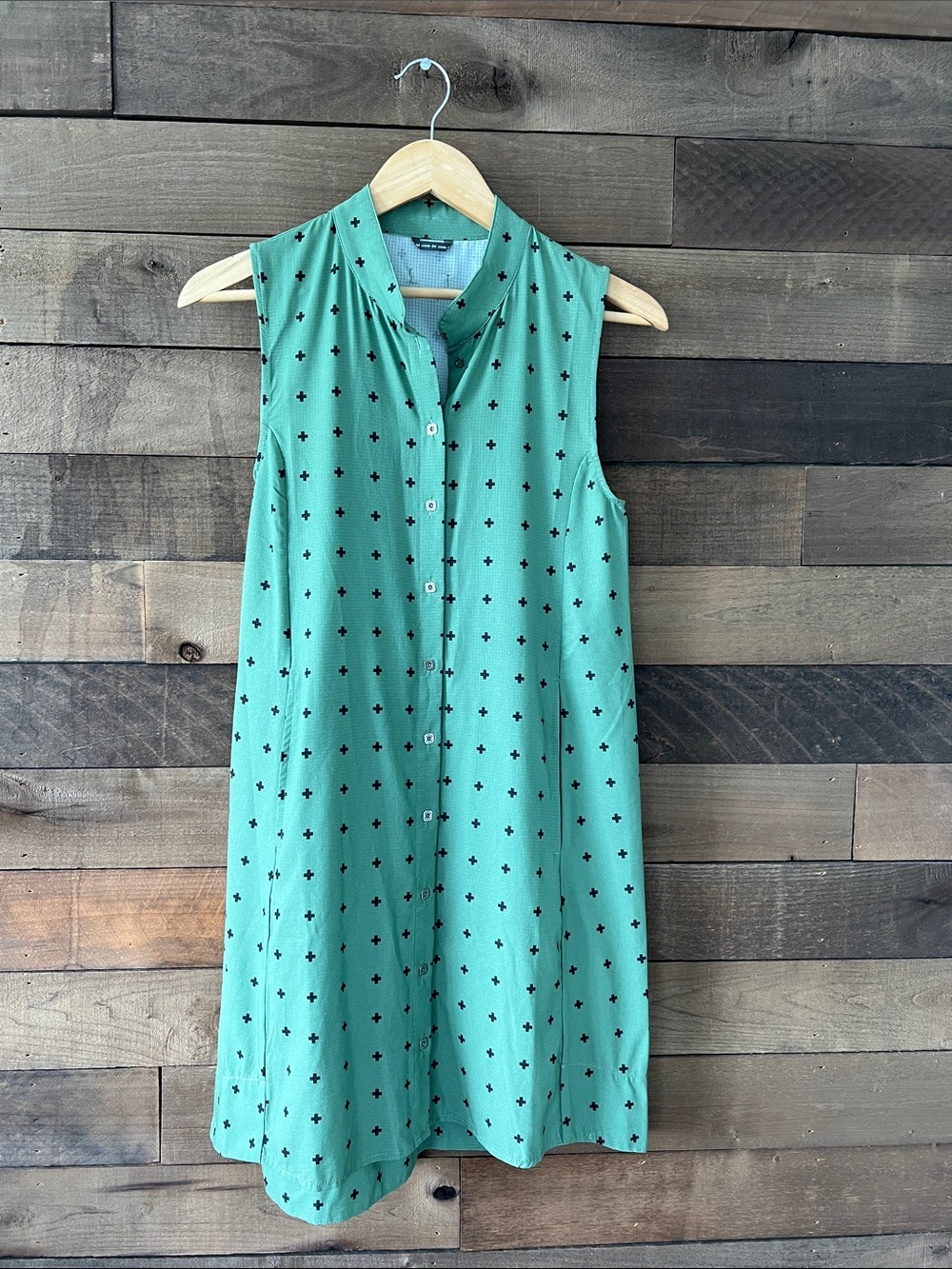 Oiselle Women's Green Black Plus Sign Print Athletic Dress Size 4